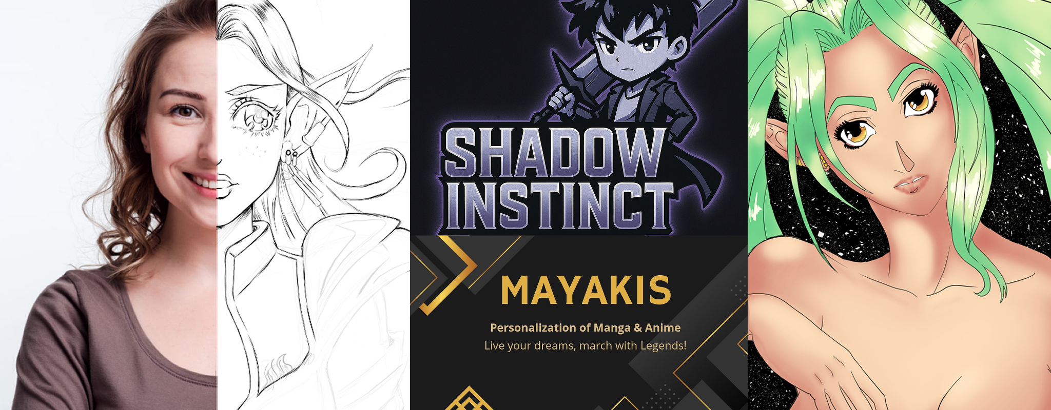 Bannière Mayakis — personnalisation manga & anime, Shadow Instinct